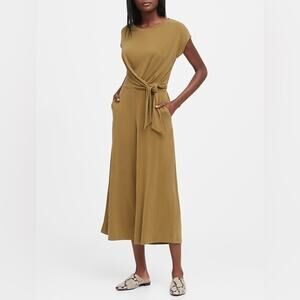 Banana Republic Petite Sandwash Tie-Front Cropped Jumpsuit